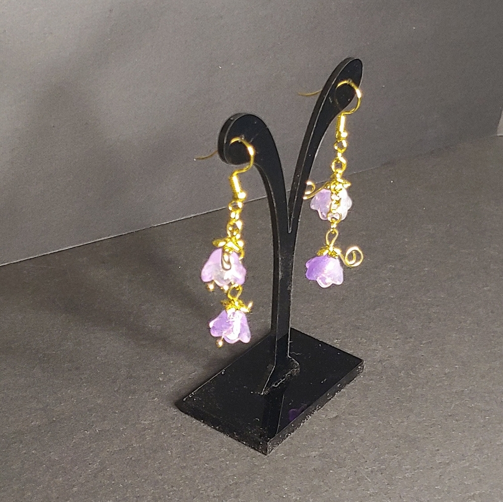 2-tier floral drop earrings